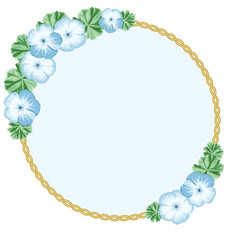Vintage flower frame with geranium