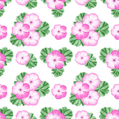 Obraz premium Vintage seamless pattern with geranium