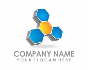 Fototapeta premium blue hexagon