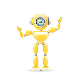 vector orange cartoon robot isolated on white