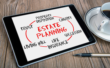 estate planning concept on tablet pc