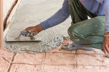 Plasterer concrete cement floor