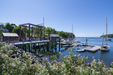 Rockport harbor during late spring in Maine