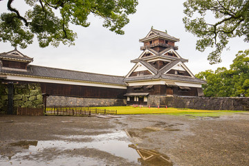 Naklejka premium Kumamoto Castle in north kyushu, Japan