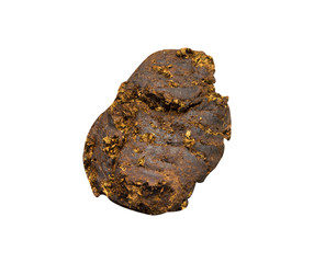 Cattle manure on a white background.
