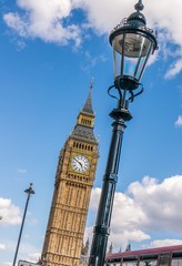 Fototapeta na wymiar Big Ben in London and street lamp