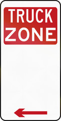 Australian special parking zone regulation sign: Truck Zone