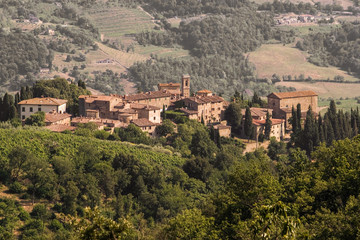 Fototapeta na wymiar Volpaia. Medioeval town in the heart of Chianti. Tuscany