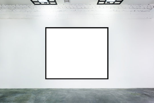Blank frames on the wall at museum