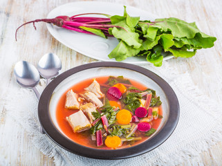 Soup with young beet
