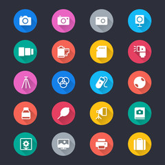 Photography simple color icons
