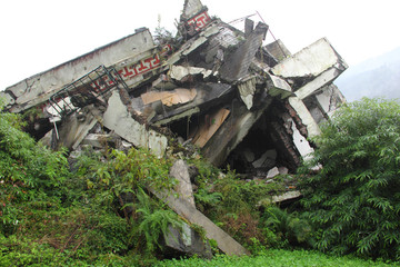 Rubble of house