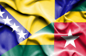 Waving flag of Togo and Bosnia and Herzegovina