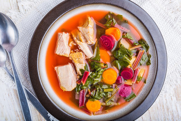 Soup with young beet