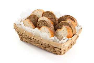 Basket of different bread slices