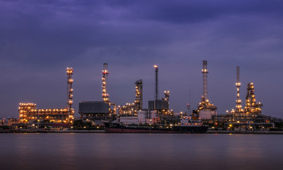 oil refinery in the morning light
