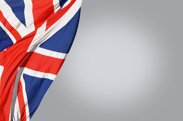 Great Britain flag and gray background