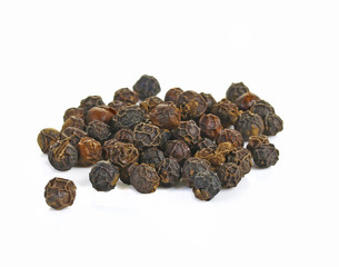 black pepper isolated on white