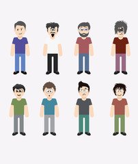 Character men emotions collection