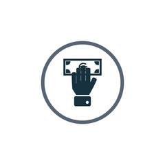 Hand with money icon