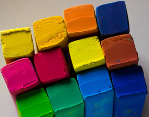 Close up of chalk sticks