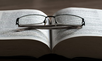 Glasses used as bookmark
