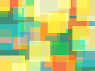 Abstract retro colors squares with shattered effect