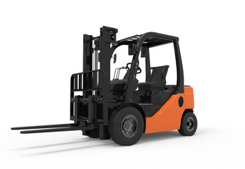 Forklift truck on a white background