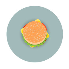  Icon of stylized hamburger -  top view