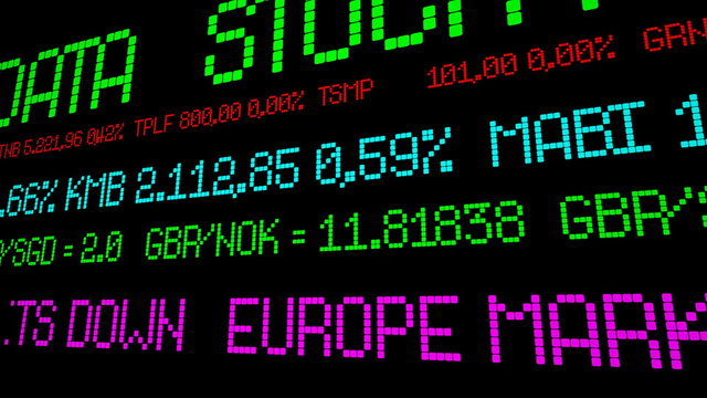 Stock ticker europe market down