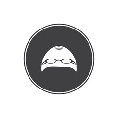 Swimming cap with glasses icon