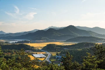 Foto op Canvas layers of mountain in Korea © jipen