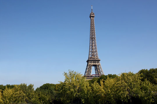 Paris: day view of eiffel tower with copy space
