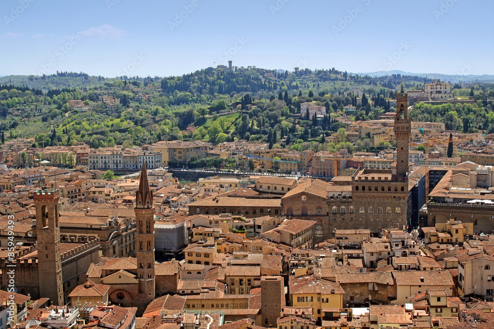 Poster Florence view with palazzo