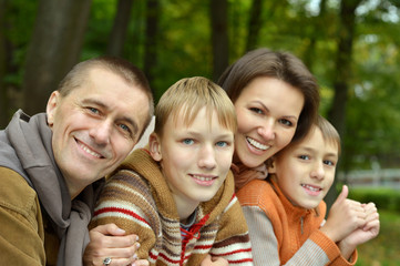 Fototapeta premium Portrait of family relaxing 