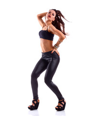 Stylish and young modern style dancer is posing