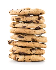 Poster Chocolate chip cookies isolated on white background.  © Mariusz Blach