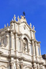 Fototapeta na wymiar Piazza del Duomo in Catania with the Cathedral of Santa Agatha i