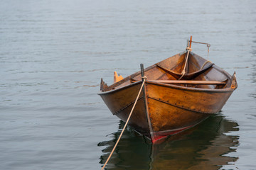 Moored row boat
