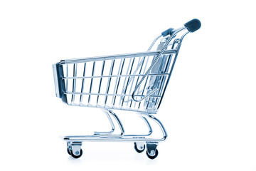 Empty shopping cart isolated