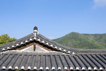 Fototapeta na wymiar tiled roof of Korean traditional Architecture
