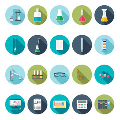 Chemical icons. Flat design. vector