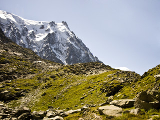 Monte bianco e altr cime di montagne