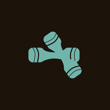 Fitness dumbell icon