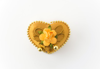 gold heart box