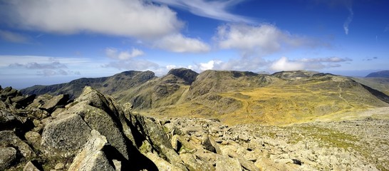 The Scafells from Bowfell Summit