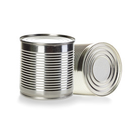Cans isolated on white background