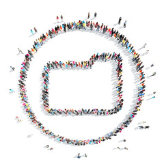 people in the shape of a folder.