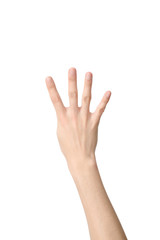 Obraz premium hand sign of number four