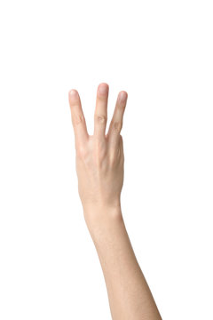 hand sign of number three